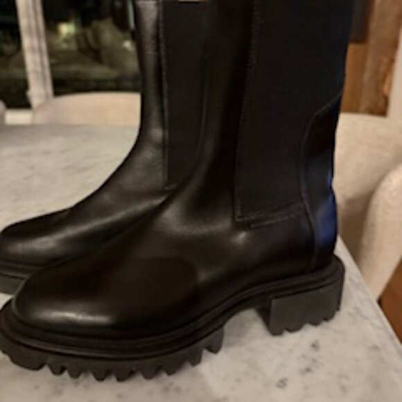 All Saints Lug Sole Hallie Stretch Ankle Boots, Black - Picture 9 of 10